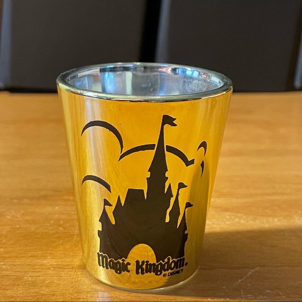 Walt Disney World Magic Kingdom Cinderella‘s Castle Mickey Gold Shot Glass New